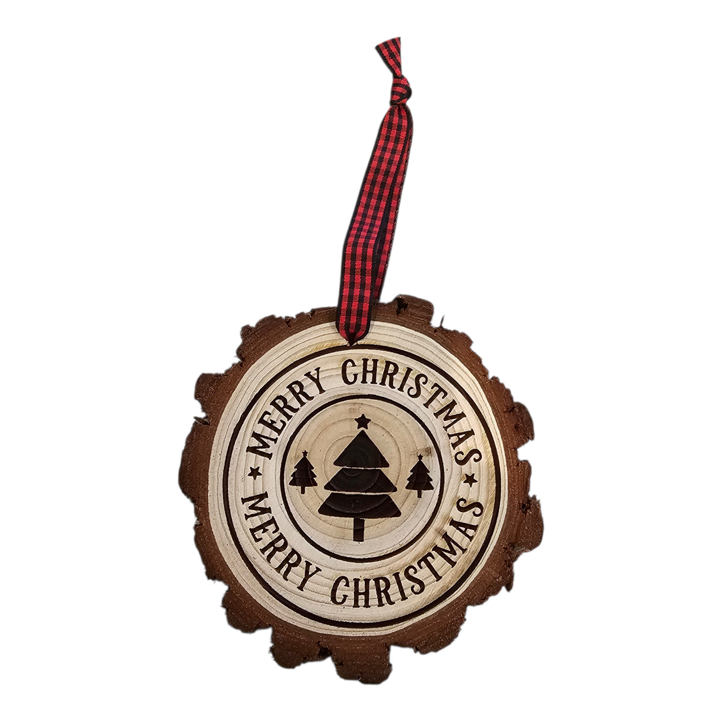Merry Christmas Circle Tree Ornament