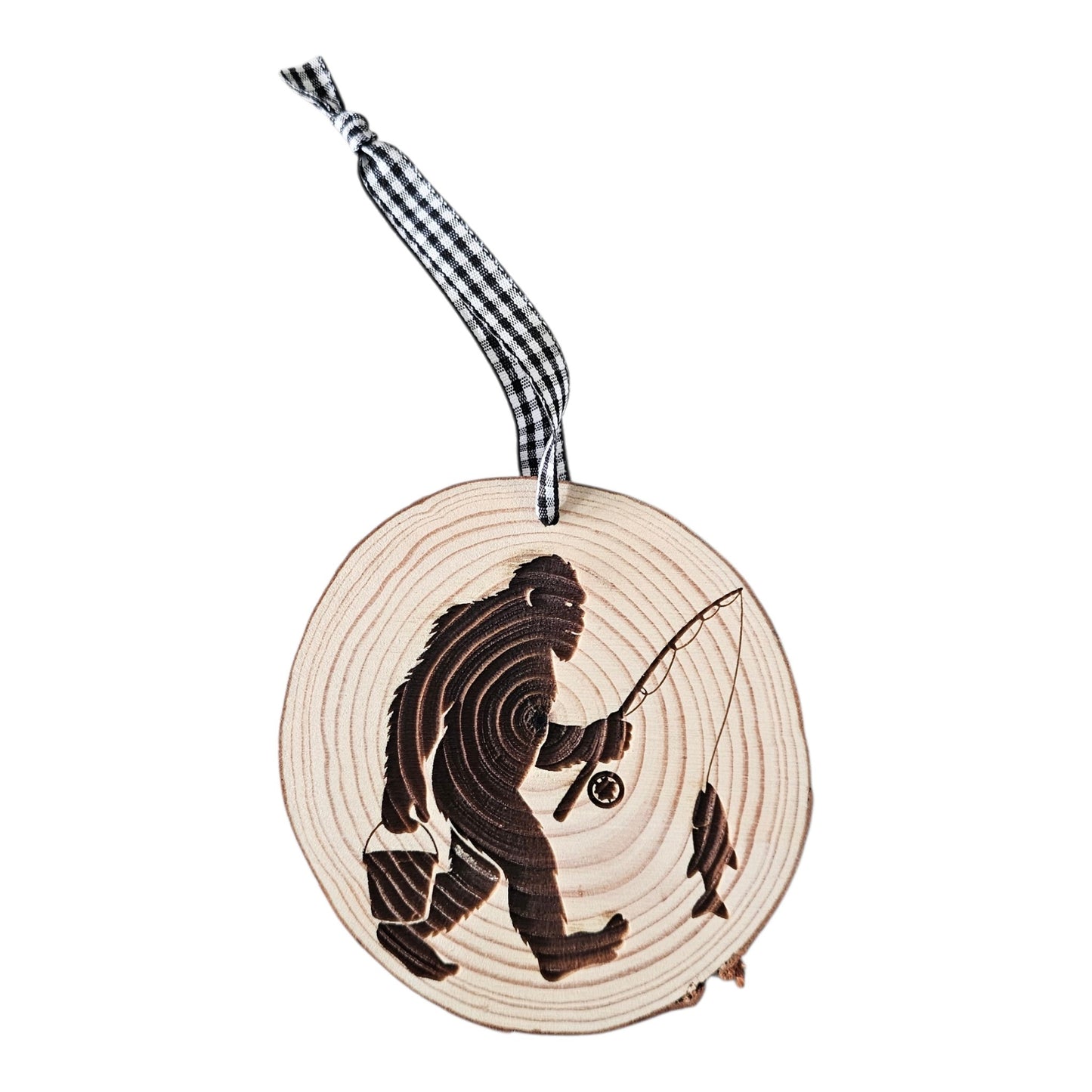 Big Foot Fishing Christmas Ornament