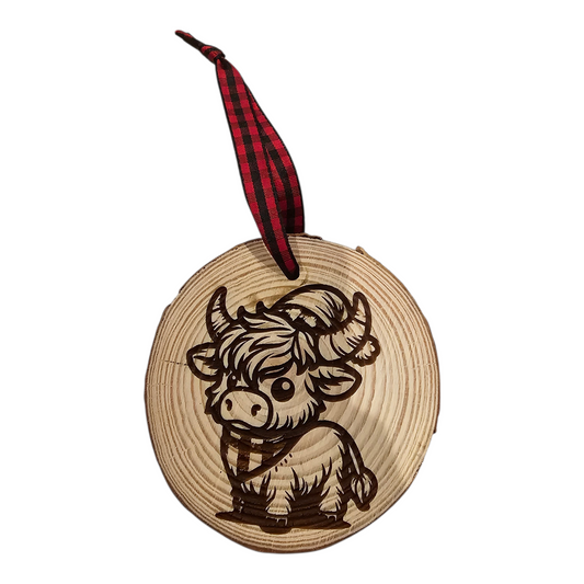 Bandana Highland Cow Ornament