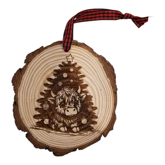 Angry Highland Cow Ornament