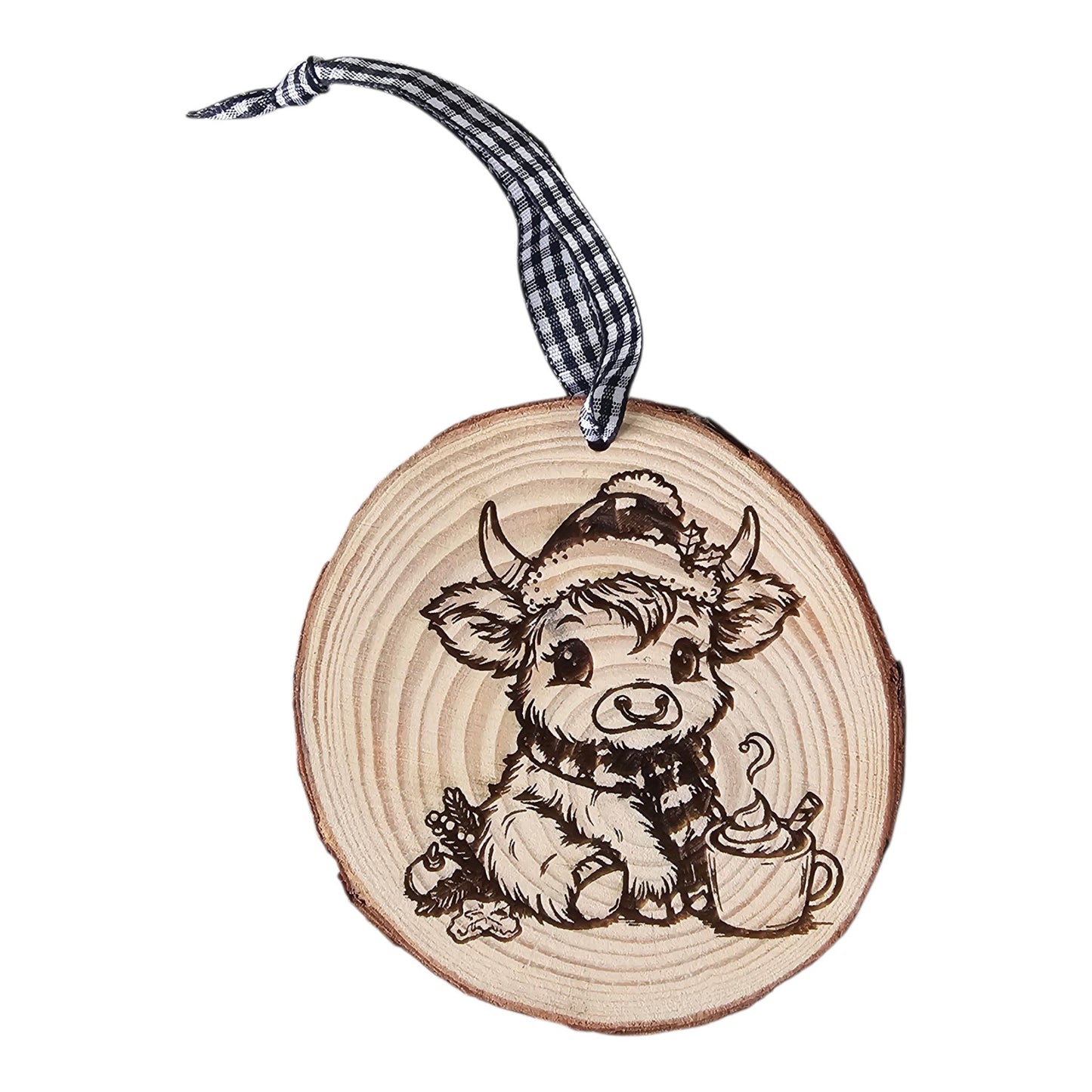 Cocoa Highland Cow Ornament