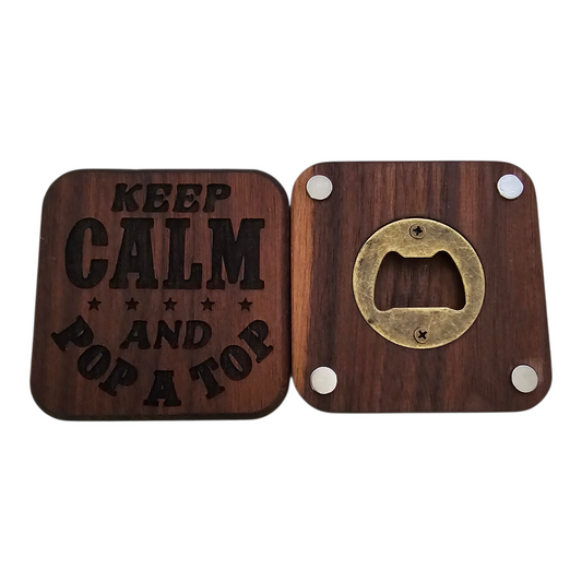Bottle Opener Magnet - Keep Calm & Pop A Top