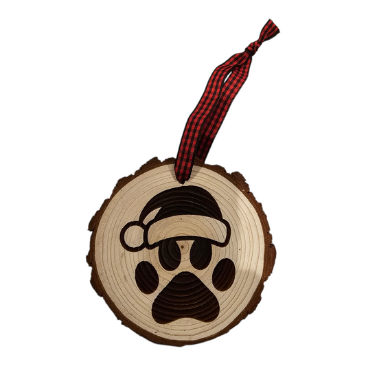 Santa Hat Paw Ornament
