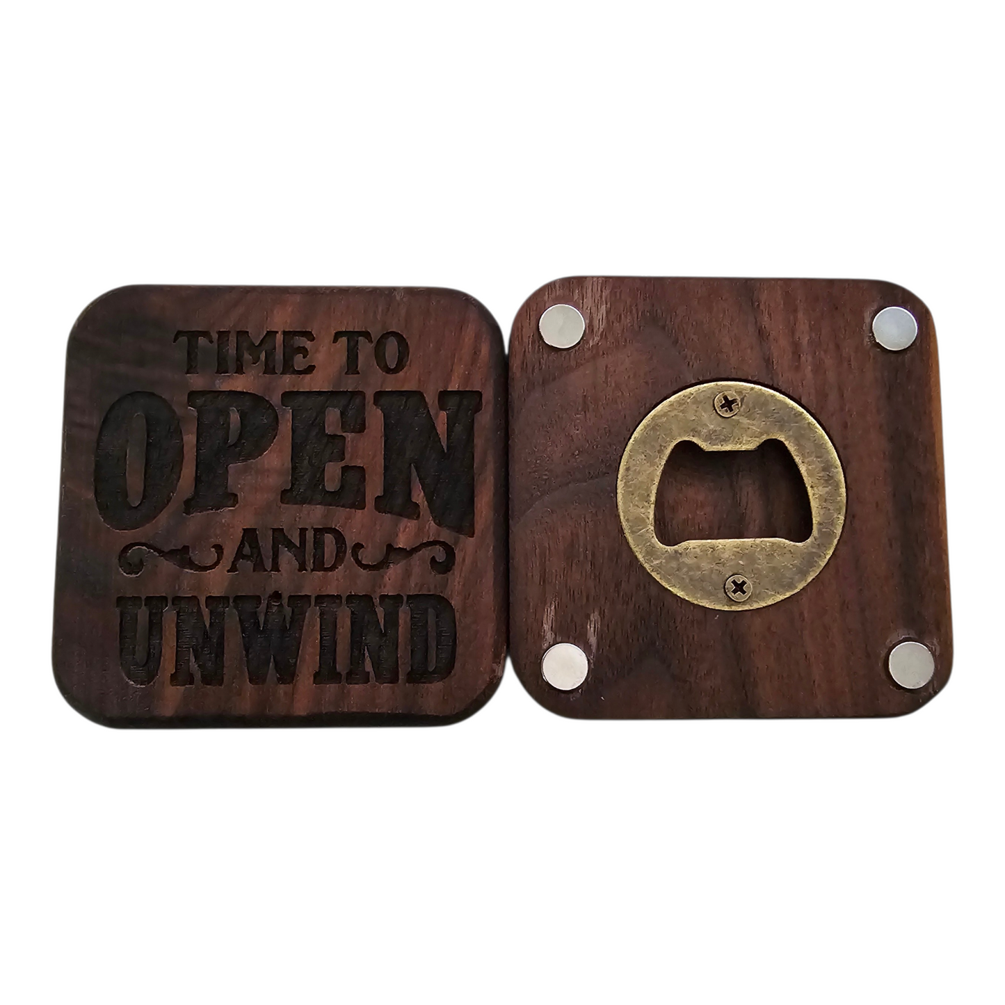 Bottle Opener Magnet - Time to Open & Unwind