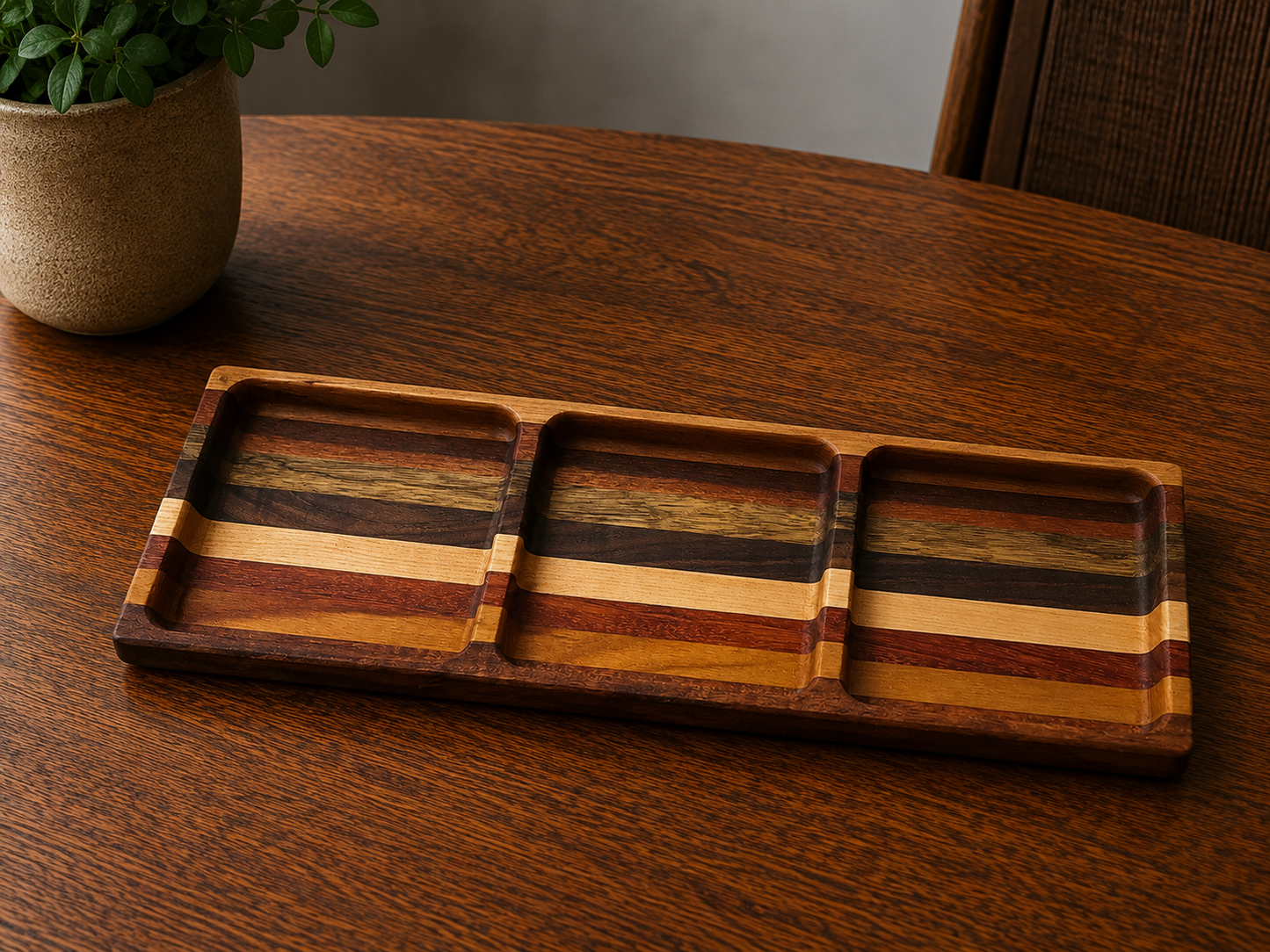 Wooden Tray - 3 Section