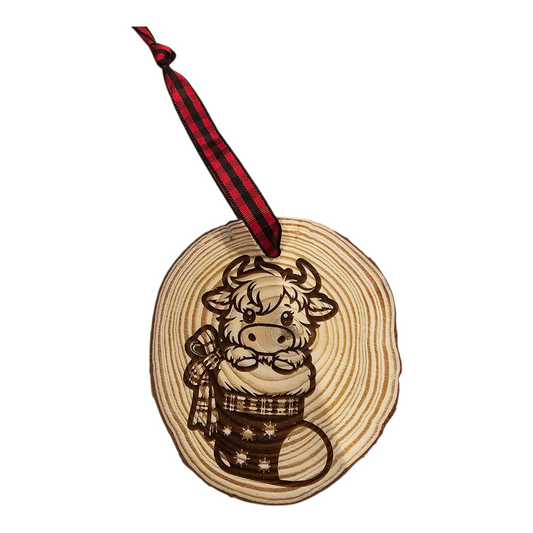 Stocking Highland Cow Ornament