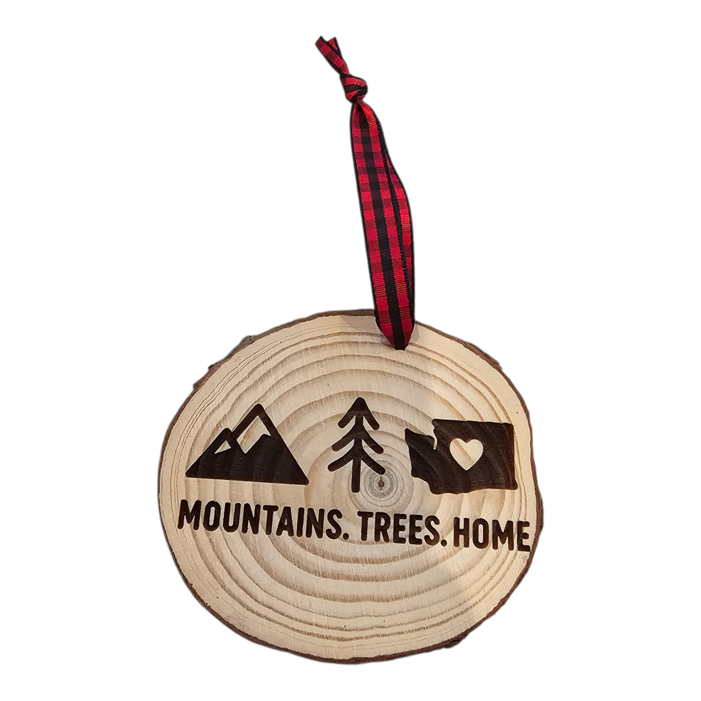 Mountain. Trees. Home. Ornament