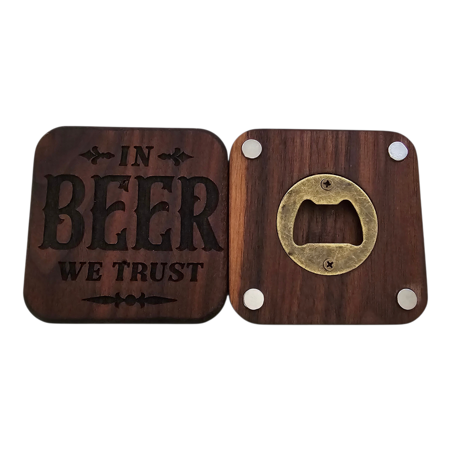Bottle Opener Magnet - In Beer We Trust